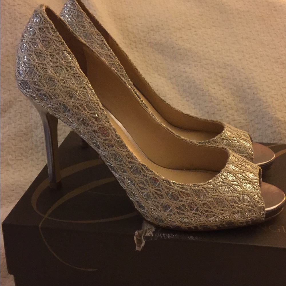 Enzo Angiolini Metallic Heels.